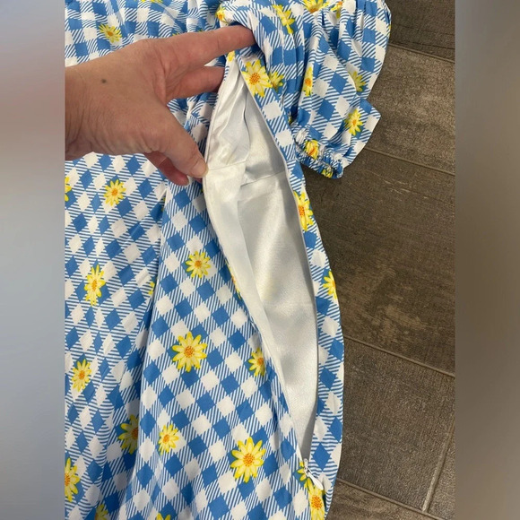 NEW STAUD Mini Milla Gingham Daisy Plaid Dress - Picture 7 of 14